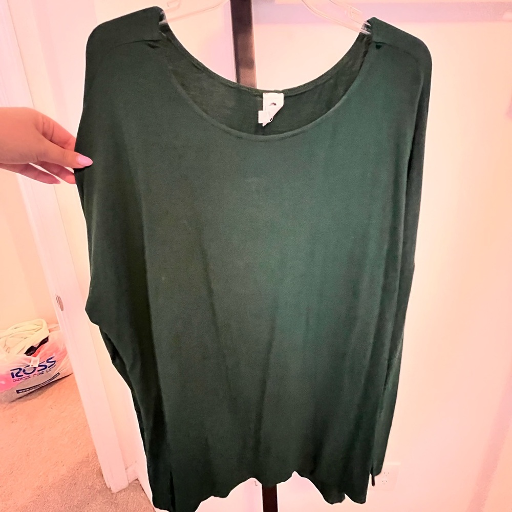 Green Oversized LS Top